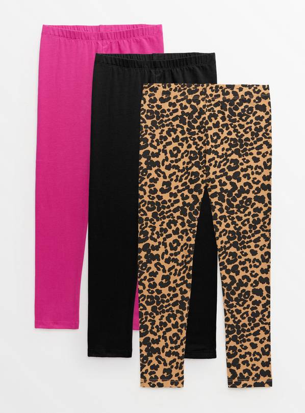 Leopard Print Leggings 3 Pack 5 years